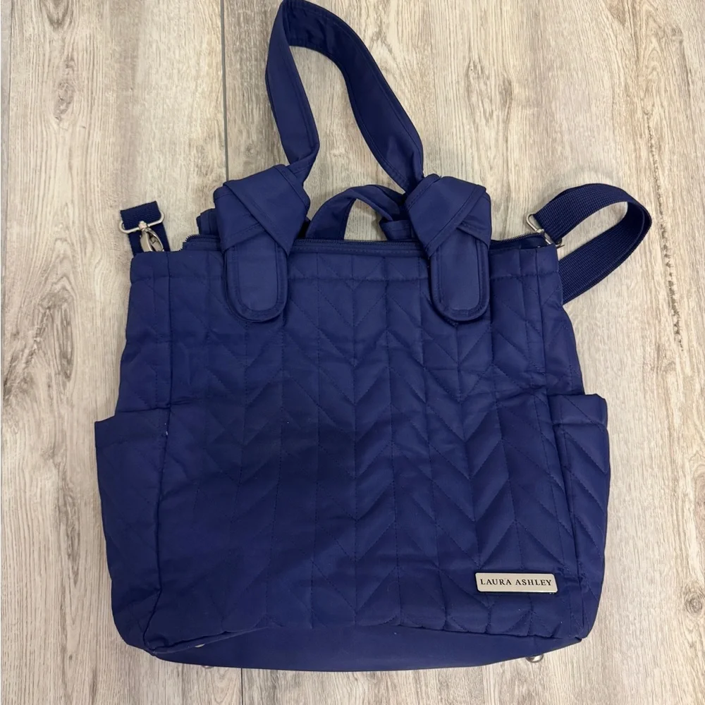 Laura Ashley Deep Blue Quilted Baby Bag